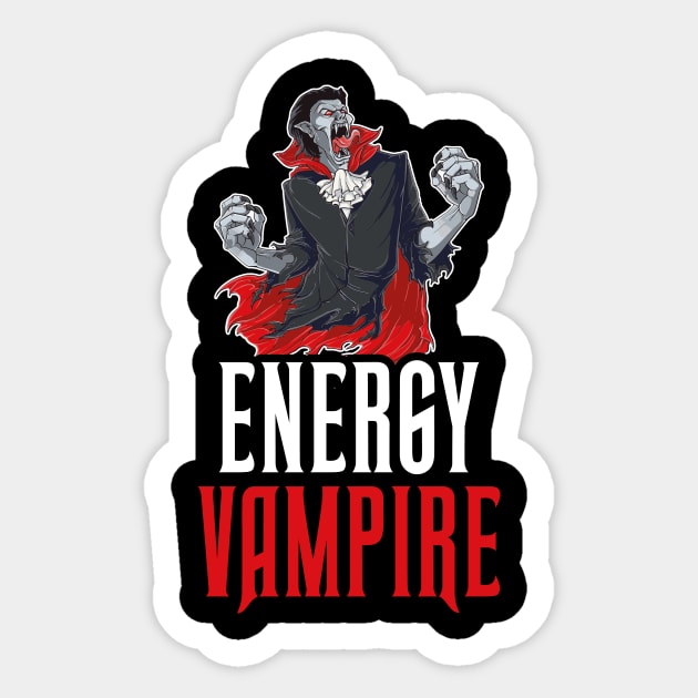 Energy Vampire Funny Vampire Gift Sticker by CatRobot